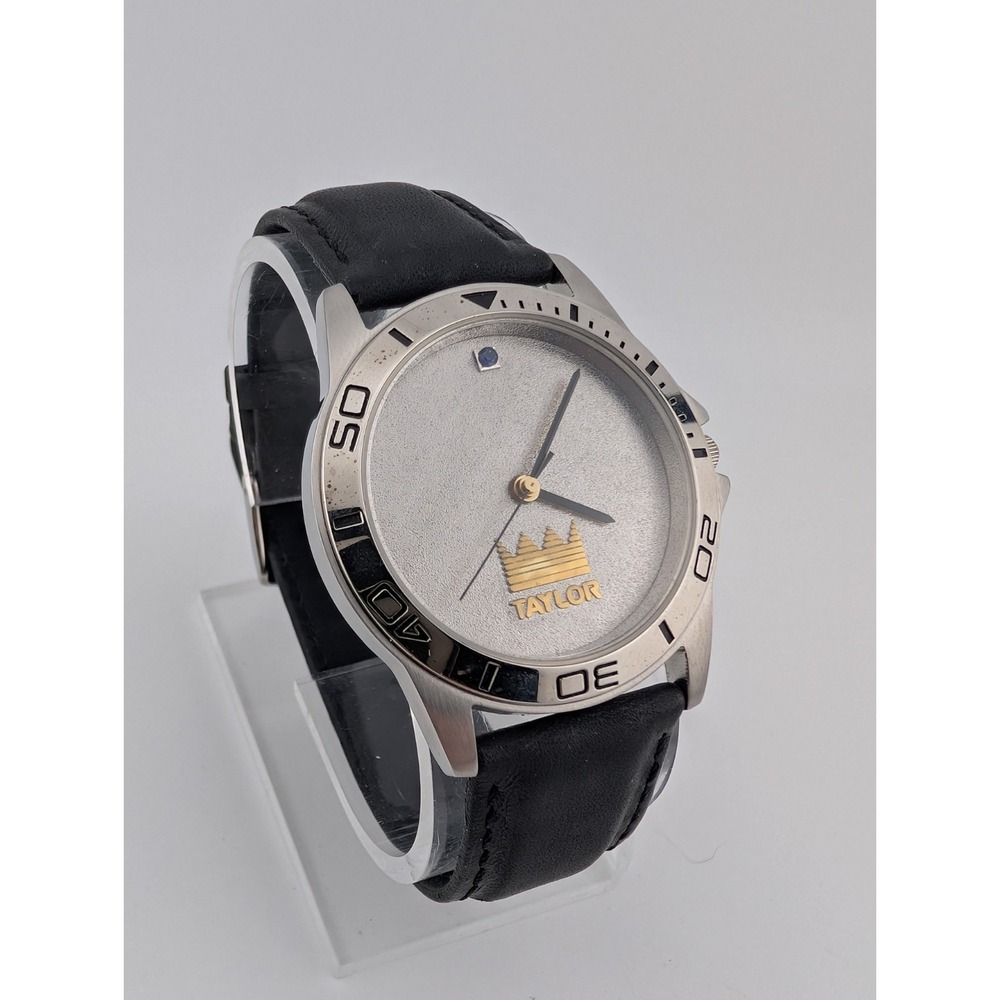 Montreux Watch Men 37mm Case "Taylor" Dial Swiss Made Leather Band New Battery‎